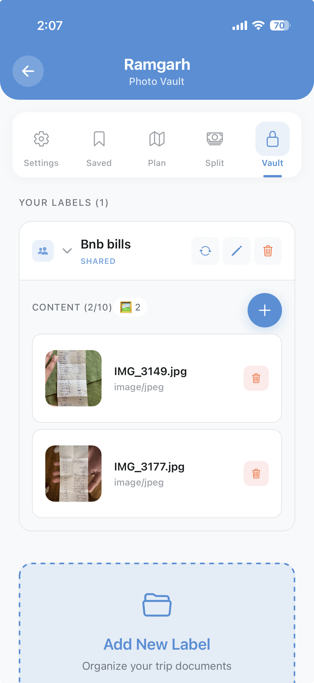 Photo Vault - Trip Notice Board